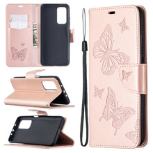 Load image into Gallery viewer, Two Butterflies Embossing Pattern Horizontal Flip Leather Case with Holder &amp; Card Slot &amp; Wallet &amp; Lanyard, For Xiaomi Mi 10T 5G, For Xiaomi Mi 10T Lite 5G, For Xiaomi Poco X3, For Nokia 2.4, For Nokia 3.4