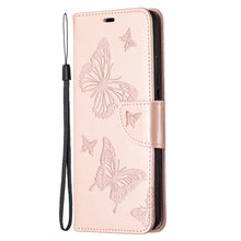 Load image into Gallery viewer, Two Butterflies Embossing Pattern Horizontal Flip Leather Case with Holder &amp; Card Slot &amp; Wallet &amp; Lanyard, For Xiaomi Mi 10T 5G, For Xiaomi Mi 10T Lite 5G, For Xiaomi Poco X3, For Nokia 2.4, For Nokia 3.4