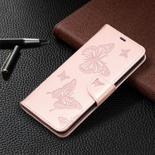 Load image into Gallery viewer, Two Butterflies Embossing Pattern Horizontal Flip Leather Case with Holder &amp; Card Slot &amp; Wallet &amp; Lanyard, For Xiaomi Mi 10T 5G, For Xiaomi Mi 10T Lite 5G, For Xiaomi Poco X3, For Nokia 2.4, For Nokia 3.4