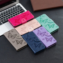 Load image into Gallery viewer, Two Butterflies Embossing Pattern Horizontal Flip Leather Case with Holder &amp; Card Slot &amp; Wallet &amp; Lanyard, For Xiaomi Mi 10T 5G, For Xiaomi Mi 10T Lite 5G, For Xiaomi Poco X3, For Nokia 2.4, For Nokia 3.4