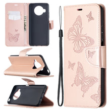 Load image into Gallery viewer, Two Butterflies Embossing Pattern Horizontal Flip Leather Case with Holder &amp; Card Slot &amp; Wallet &amp; Lanyard, For Xiaomi Mi 10T 5G, For Xiaomi Mi 10T Lite 5G, For Xiaomi Poco X3, For Nokia 2.4, For Nokia 3.4