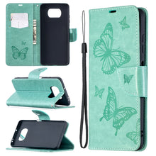 Load image into Gallery viewer, Two Butterflies Embossing Pattern Horizontal Flip Leather Case with Holder &amp; Card Slot &amp; Wallet &amp; Lanyard, For Xiaomi Mi 10T 5G, For Xiaomi Mi 10T Lite 5G, For Xiaomi Poco X3, For Nokia 2.4, For Nokia 3.4