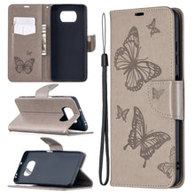 Load image into Gallery viewer, Two Butterflies Embossing Pattern Horizontal Flip Leather Case with Holder &amp; Card Slot &amp; Wallet &amp; Lanyard, For Xiaomi Mi 10T 5G, For Xiaomi Mi 10T Lite 5G, For Xiaomi Poco X3, For Nokia 2.4, For Nokia 3.4
