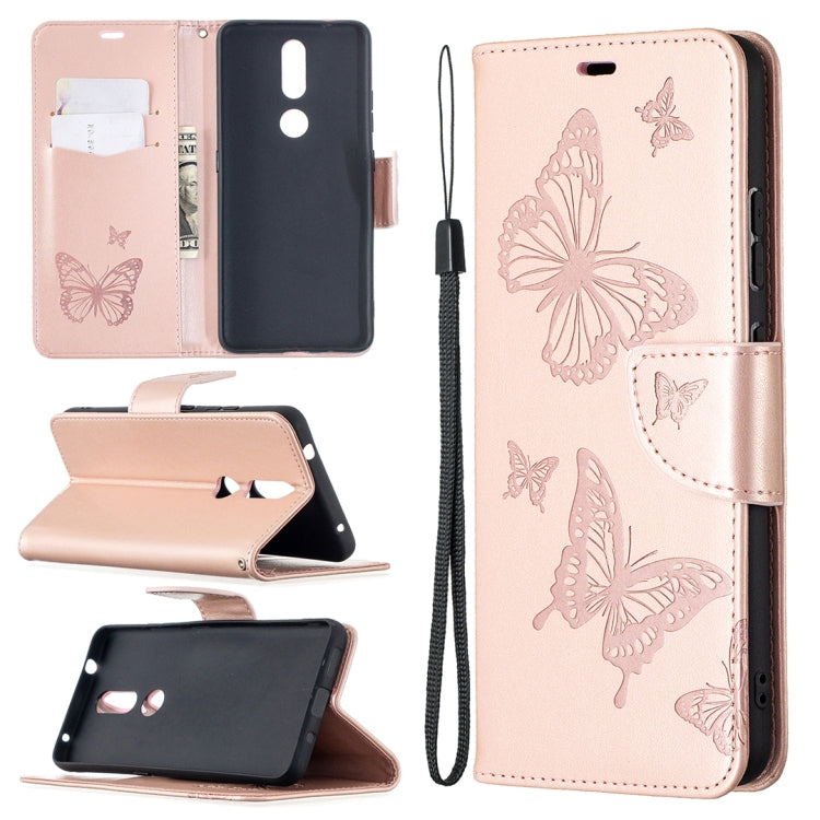 Two Butterflies Embossing Pattern Horizontal Flip Leather Case with Holder & Card Slot & Wallet & Lanyard, For Xiaomi Mi 10T 5G, For Xiaomi Mi 10T Lite 5G, For Xiaomi Poco X3, For Nokia 2.4, For Nokia 3.4