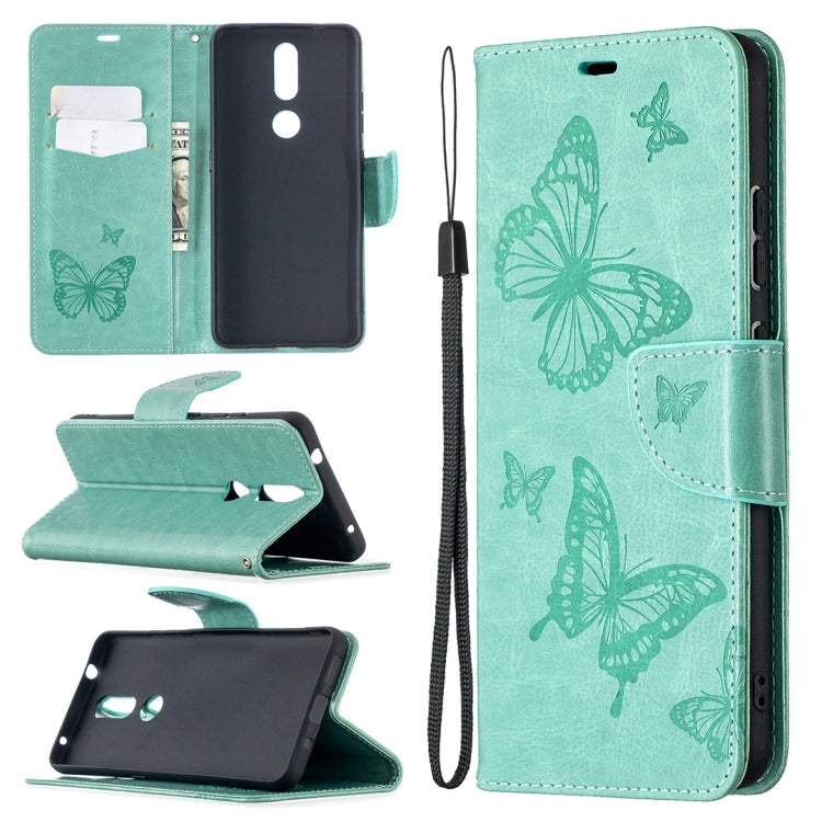 Two Butterflies Embossing Pattern Horizontal Flip Leather Case with Holder & Card Slot & Wallet & Lanyard, For Xiaomi Mi 10T 5G, For Xiaomi Mi 10T Lite 5G, For Xiaomi Poco X3, For Nokia 2.4, For Nokia 3.4