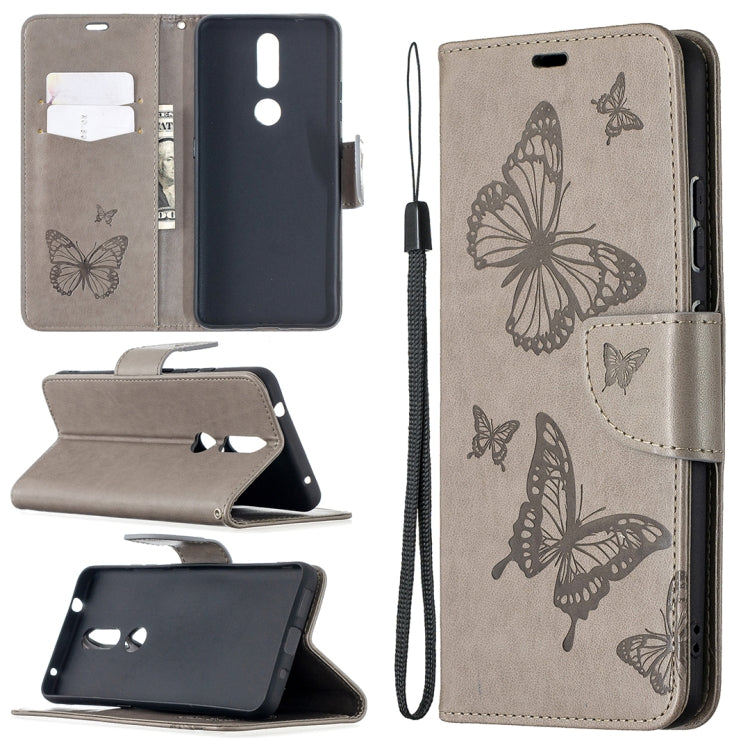 Two Butterflies Embossing Pattern Horizontal Flip Leather Case with Holder & Card Slot & Wallet & Lanyard, For Xiaomi Mi 10T 5G, For Xiaomi Mi 10T Lite 5G, For Xiaomi Poco X3, For Nokia 2.4, For Nokia 3.4