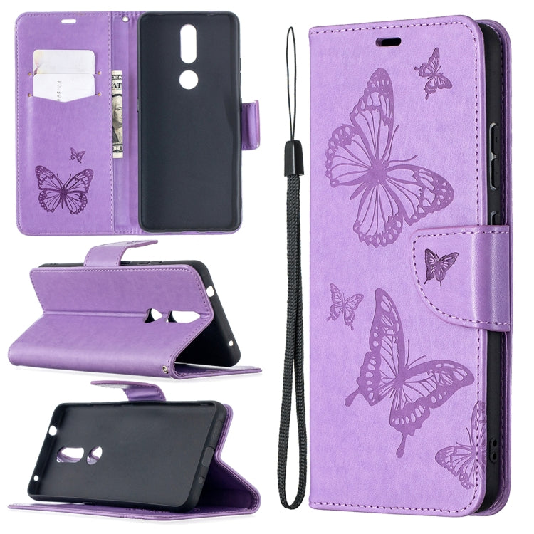 Two Butterflies Embossing Pattern Horizontal Flip Leather Case with Holder & Card Slot & Wallet & Lanyard, For Xiaomi Mi 10T 5G, For Xiaomi Mi 10T Lite 5G, For Xiaomi Poco X3, For Nokia 2.4, For Nokia 3.4