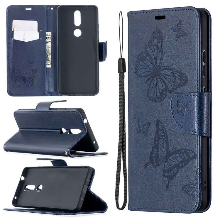 Two Butterflies Embossing Pattern Horizontal Flip Leather Case with Holder & Card Slot & Wallet & Lanyard, For Xiaomi Mi 10T 5G, For Xiaomi Mi 10T Lite 5G, For Xiaomi Poco X3, For Nokia 2.4, For Nokia 3.4