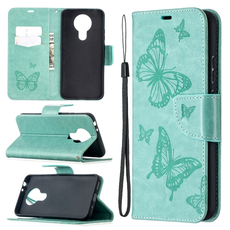 Two Butterflies Embossing Pattern Horizontal Flip Leather Case with Holder & Card Slot & Wallet & Lanyard, For Xiaomi Mi 10T 5G, For Xiaomi Mi 10T Lite 5G, For Xiaomi Poco X3, For Nokia 2.4, For Nokia 3.4