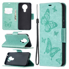 Load image into Gallery viewer, Two Butterflies Embossing Pattern Horizontal Flip Leather Case with Holder &amp; Card Slot &amp; Wallet &amp; Lanyard, For Xiaomi Mi 10T 5G, For Xiaomi Mi 10T Lite 5G, For Xiaomi Poco X3, For Nokia 2.4, For Nokia 3.4