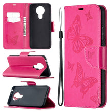 Load image into Gallery viewer, Two Butterflies Embossing Pattern Horizontal Flip Leather Case with Holder &amp; Card Slot &amp; Wallet &amp; Lanyard, For Xiaomi Mi 10T 5G, For Xiaomi Mi 10T Lite 5G, For Xiaomi Poco X3, For Nokia 2.4, For Nokia 3.4