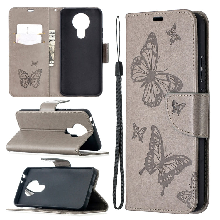 Two Butterflies Embossing Pattern Horizontal Flip Leather Case with Holder & Card Slot & Wallet & Lanyard, For Xiaomi Mi 10T 5G, For Xiaomi Mi 10T Lite 5G, For Xiaomi Poco X3, For Nokia 2.4, For Nokia 3.4