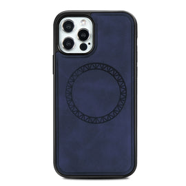 Retro Business Round Embossing Magnetic PU + TPU Protective Case, For iPhone 12 mini, For iPhone 12 / 12 Pro, For iPhone 12 Pro Max