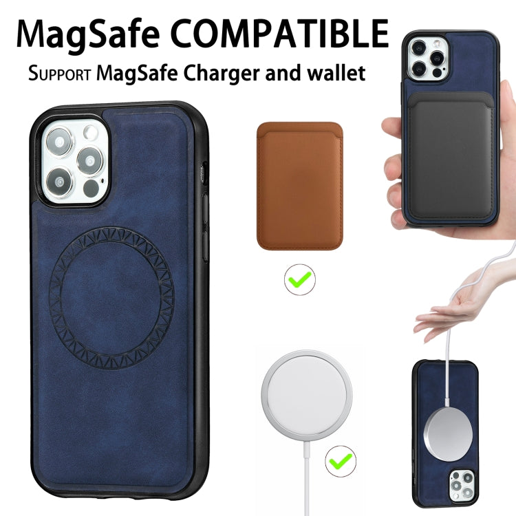 Retro Business Round Embossing Magnetic PU + TPU Protective Case, For iPhone 12 mini, For iPhone 12 / 12 Pro, For iPhone 12 Pro Max