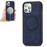 Retro Business Round Embossing Magnetic PU + TPU Protective Case, For iPhone 12 mini, For iPhone 12 / 12 Pro, For iPhone 12 Pro Max