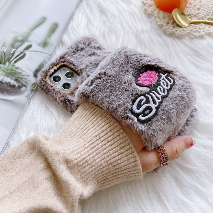 Rose Flower Hand Warmer Plush Shockproof TPU Case, For iPhone 11, For iPhone 11 Pro, For iPhone 11 Pro Max, For iPhone 12 mini, For iPhone 12 / 12 Pro, For iPhone 12 Pro Max