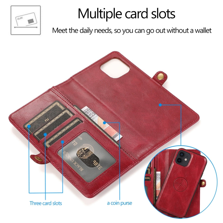 Multiple Card Slots Detachable Magnetic Horizontal Flip Leather Case with Card Slots & Holder & Wallet, For iPhone 12 mini, For iPhone 12 / 12 Pro, For iPhone 12 Pro Max