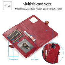Load image into Gallery viewer, Multiple Card Slots Detachable Magnetic Horizontal Flip Leather Case with Card Slots &amp; Holder &amp; Wallet, For iPhone 12 mini, For iPhone 12 / 12 Pro, For iPhone 12 Pro Max