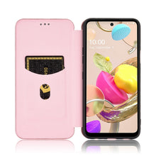 Load image into Gallery viewer, Carbon Fiber Texture Magnetic Horizontal Flip TPU + PC + PU Leather Case with Card Slot, For LG K42, For OPPO Realme V5 / Realme Q2, For Wiko View5 Plus, For Huawei P Smart 2021 / Y7A, For Xiaomi Mi 10T Lite