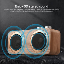 Load image into Gallery viewer, Q7 Subwoofer Wooden Bluetooth Speaker, Support TF Card &amp; U Disk &amp; 3.5mm AUX, Q7