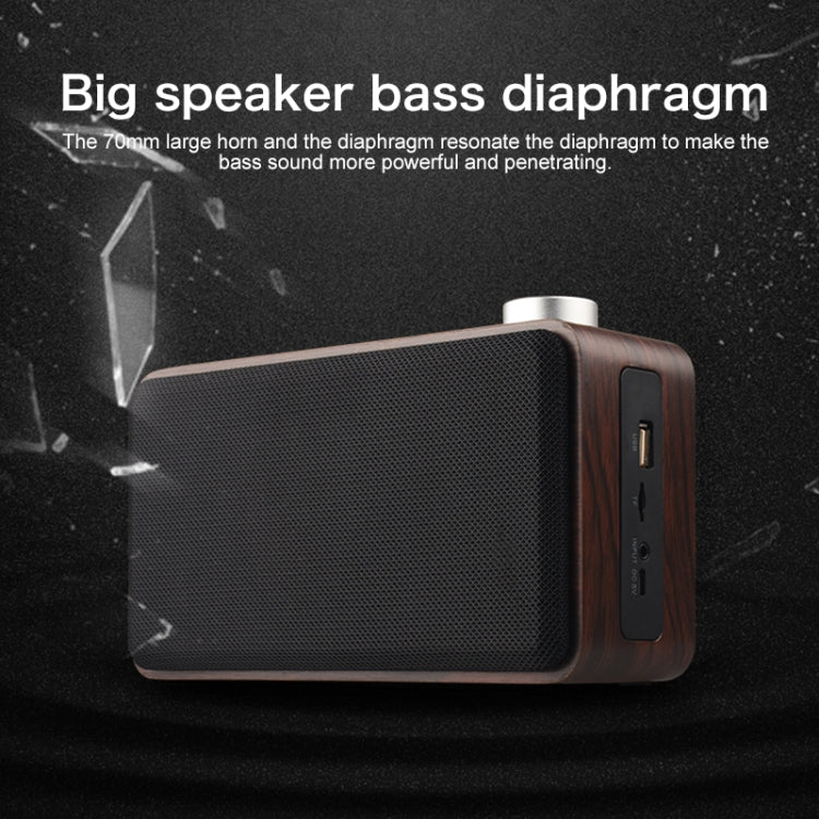 W5A Subwoofer Fabric Wooden Touch Bluetooth Speaker, Support TF Card & U Disk & 3.5mm AUX, Walnut, Yellow Wood