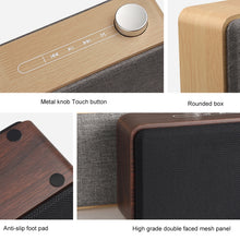Load image into Gallery viewer, W5A Subwoofer Fabric Wooden Touch Bluetooth Speaker, Support TF Card &amp; U Disk &amp; 3.5mm AUX, Walnut, Yellow Wood