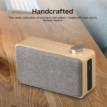 Load image into Gallery viewer, W5A Subwoofer Fabric Wooden Touch Bluetooth Speaker, Support TF Card &amp; U Disk &amp; 3.5mm AUX, Walnut, Yellow Wood