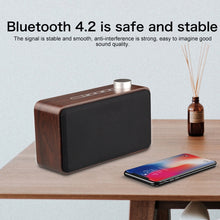 Load image into Gallery viewer, W5A Subwoofer Fabric Wooden Touch Bluetooth Speaker, Support TF Card &amp; U Disk &amp; 3.5mm AUX, Walnut, Yellow Wood