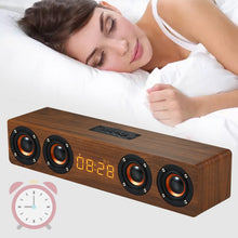 Load image into Gallery viewer, W8C Wooden Clock Subwoofer Bluetooth Speaker, Support TF Card &amp; U Disk &amp; 3.5mm AUX