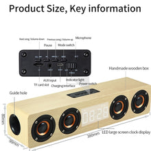 Load image into Gallery viewer, W8C Wooden Clock Subwoofer Bluetooth Speaker, Support TF Card &amp; U Disk &amp; 3.5mm AUX