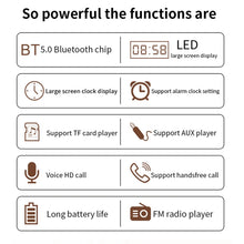 Load image into Gallery viewer, W8C Wooden Clock Subwoofer Bluetooth Speaker, Support TF Card &amp; U Disk &amp; 3.5mm AUX