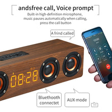 Load image into Gallery viewer, W8C Wooden Clock Subwoofer Bluetooth Speaker, Support TF Card &amp; U Disk &amp; 3.5mm AUX