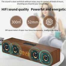 Load image into Gallery viewer, W8C Wooden Clock Subwoofer Bluetooth Speaker, Support TF Card &amp; U Disk &amp; 3.5mm AUX