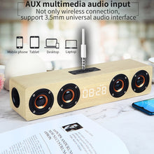 Load image into Gallery viewer, W8C Wooden Clock Subwoofer Bluetooth Speaker, Support TF Card &amp; U Disk &amp; 3.5mm AUX