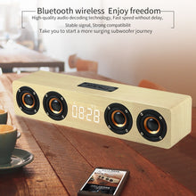 Load image into Gallery viewer, W8C Wooden Clock Subwoofer Bluetooth Speaker, Support TF Card &amp; U Disk &amp; 3.5mm AUX