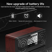 Load image into Gallery viewer, A10 Subwoofer Wooden Clock Bluetooth 5.0 Speaker, Support TF Card &amp; U Disk Play &amp; FM Radio