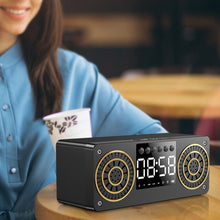 Load image into Gallery viewer, A10 Subwoofer Wooden Clock Bluetooth 5.0 Speaker, Support TF Card &amp; U Disk Play &amp; FM Radio