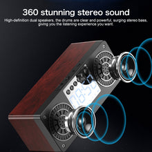 Load image into Gallery viewer, A10 Subwoofer Wooden Clock Bluetooth 5.0 Speaker, Support TF Card &amp; U Disk Play &amp; FM Radio