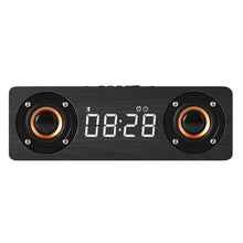 Load image into Gallery viewer, M5C Subwoofer Wooden Clock Bluetooth 4.2 Speaker, Support TF Card &amp; 3.5mm AUX &amp; FM Radio