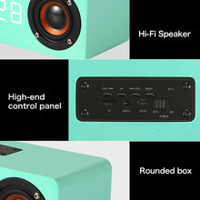 Load image into Gallery viewer, M5C Subwoofer Wooden Clock Bluetooth 4.2 Speaker, Support TF Card &amp; 3.5mm AUX &amp; FM Radio