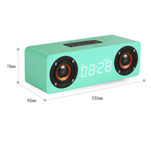 Load image into Gallery viewer, M5C Subwoofer Wooden Clock Bluetooth 4.2 Speaker, Support TF Card &amp; 3.5mm AUX &amp; FM Radio