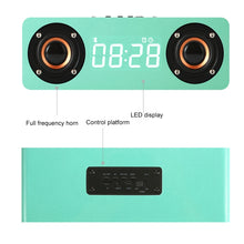 Load image into Gallery viewer, M5C Subwoofer Wooden Clock Bluetooth 4.2 Speaker, Support TF Card &amp; 3.5mm AUX &amp; FM Radio