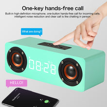 Load image into Gallery viewer, M5C Subwoofer Wooden Clock Bluetooth 4.2 Speaker, Support TF Card &amp; 3.5mm AUX &amp; FM Radio
