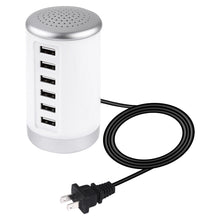 Load image into Gallery viewer, XLD4 30W 6-USB Ports Charger Station Power Adapter AC100-240V, US Plug