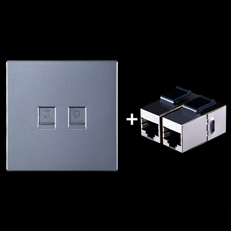 CAT.6 Shielded Pass-through Network Module, Dual Ports Panel + Shielded Pass-through, Dual Ports Panel+Shielded Pass-through