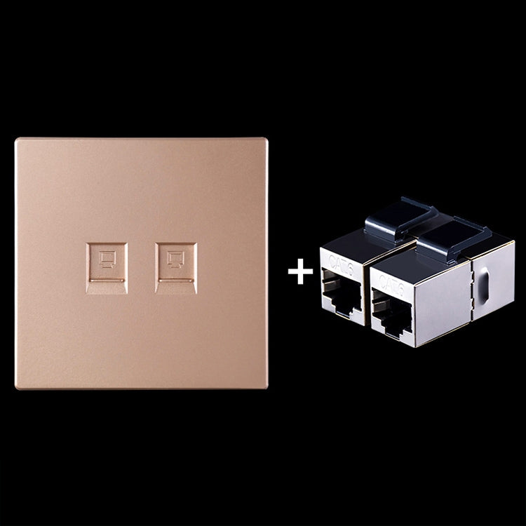 CAT.6 Shielded Pass-through Network Module, Dual Ports Panel + Shielded Pass-through, Dual Ports Panel+Shielded Pass-through