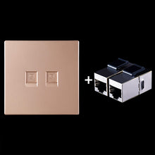 Load image into Gallery viewer, CAT.6 Shielded Pass-through Network Module, Dual Ports Panel + Shielded Pass-through, Dual Ports Panel+Shielded Pass-through