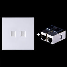 Load image into Gallery viewer, CAT.6 Shielded Pass-through Network Module, Dual Ports Panel + Shielded Pass-through, Dual Ports Panel+Shielded Pass-through