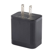 Load image into Gallery viewer, PD 20W USB-C/Type-C+QC 3.0 USB Ports Plaid Pattern Travel Charger, US Plug, US Plug (Black)