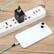 Load image into Gallery viewer, PD 20W USB-C/Type-C+QC 3.0 USB Ports Plaid Pattern Travel Charger, US Plug, US Plug (Black)